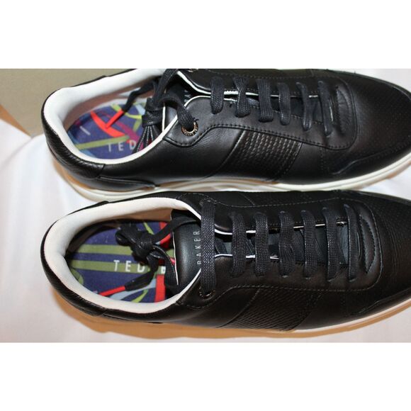 NIB MEN'S TED BAKER COPPOL BLACK LEATHER SNEAKERS SZ EU 42 US 9 - Picture 5 of 7